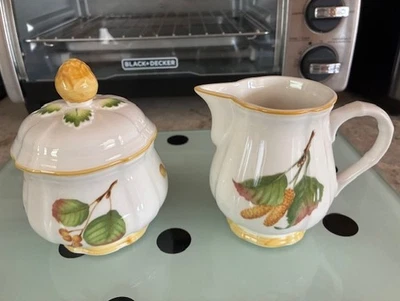 Juego de crema y azucarero de porcelana Villeroy & Boch Parkland - NUEVO Foto 1 de 4