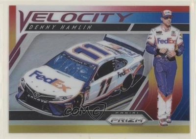 2019 Panini Prizm Velocity Rainbow Prizm /24 Denny Hamlin #72 - Image 1 of 2