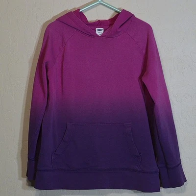 Sudadera con Capucha Antigua Azul Marino Niñas Talla S 6/7 Bolsillo Canguro Magenta Haze Ombre Pullover L/S Foto 1 de 4