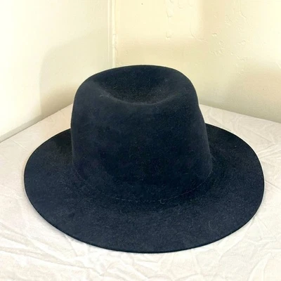 Sombrero de fieltro vintage Artel mezcla de pieles - ala ancha negra, estilo clásico occidental/vestido Foto 1 de 4