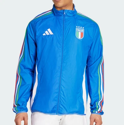 Adidas Men's Italy 2024-25 Full Zip Reversible Anthem Blue White Jacket Sz M NWT - Image 1 of 4
