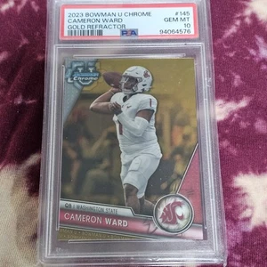 CAM WARD PSA 10 GOLD REFRACTOR 2023 Bowman U Chrome #145 Cameron 15/50 POP - Picture 1 of 3