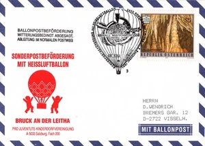Österreich, Ballonpost Beleg 1991 Bruck a.d.Leitha Sonderstempel Fahrt Ausfall - Picture 1 of 3