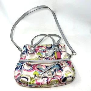 Coach Poppy Ikat Signature C Crossbody Bag Foldover Glam Colorful Tote 19873 - Picture 1 of 19