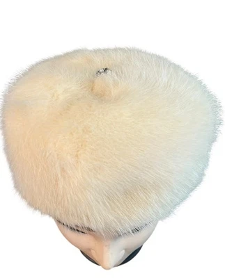 John Wanamaker Miss Alice Marfil Visón Piel Pastillero Sombrero Estrás Joya en la Parte Superior De Colección Foto 1 de 4