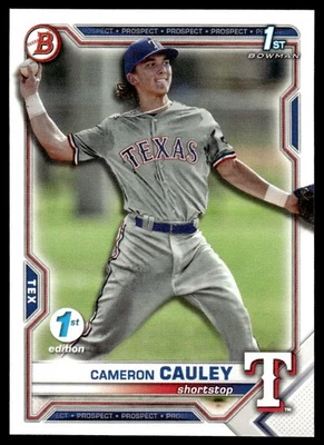 2021 Bowman Draft 1st Edition Cameron Cauley #BD-192 Texas Rangers - Image 1 of 2