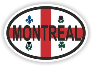 Montreal Country Code Oval Flag Sticker / Vinyl Waterproof Decals Graphics - Picture 1 of 1