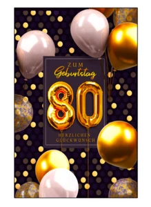 80. Geburtstag Geburtstagskarte Grußkarte Glückwunschkarte Birthday Premium - Bild 1 von 4