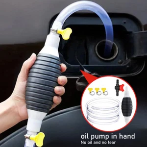 9.8Ft Siphon Hose Transfer Hand Pump With Flow Valve for Gasoline Oil Water Fuel - Picture 1 of 12