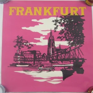 Vintage Original 1958 B.O.A.C. Frankfurt Travel Poster Cut Down - Picture 1 of 1