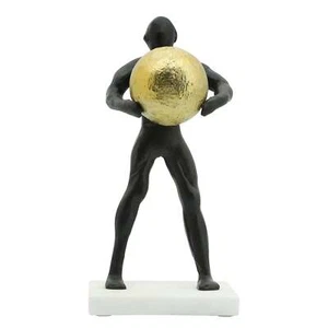 Juego de 2 bolas de metal con escultura de hombre de 12" - Imagen 1 de 5