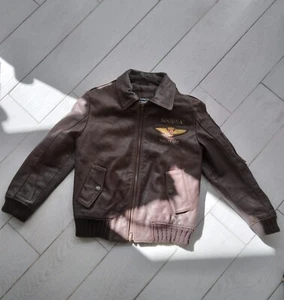 MARINA MILITARE GIACCA IN PELLE usato Bambino marrone TG 8/9 anni XYC952L - Picture 1 of 7