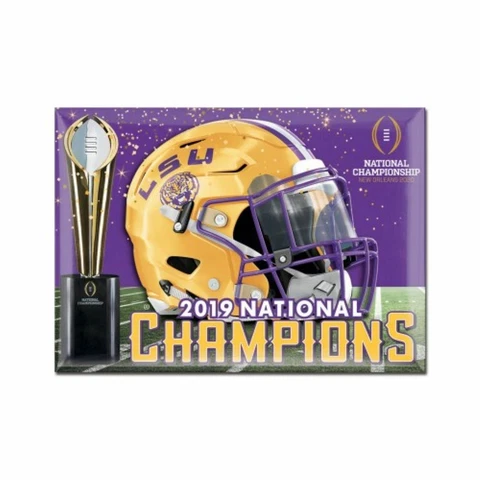 LSU TIGERS 2019 NATIONAL CHAMPIONS GEAUX TIGERS 2.5" x 3.5" METAL MAGNET NEW 👀 Cover