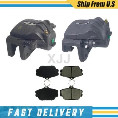 Pinças de freio dianteiras esquerda + direita e pastilhas metálicas para 1996-1997 Ford Thunderbird - Imagem 1 de 4