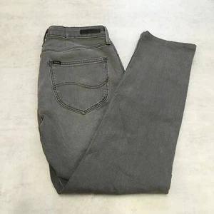 Lee Elly Jeans Womens W30 L27 Grey Denim Slim Straight Mid Rise Cotton Stretch - Picture 1 of 15