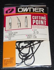 Owner 5317-138 60° Round Bend Wide Gap Jig Hooks - Size 3/0 Pro Pack of 52