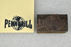 VTG Penndrill Pennsylvania Drilling Copper and Wood Letterpress Printing Block - Picture 1 of 5