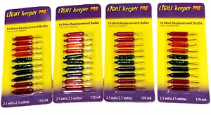 4 Packages Light Keeper Pro 2.5 V Mini Replacement Bulbs Multi Color 40 Ct - Picture 1 of 4