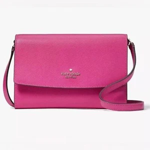 Kate Spade Perry Candied Plum Leather Flap Crossbody Bag Hot Pink - Picture 1 of 11
