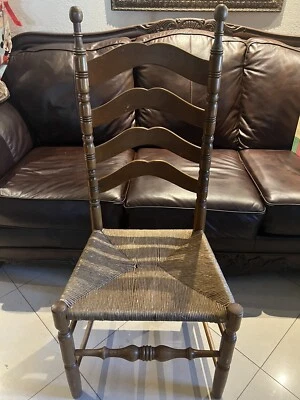 Старинный обеденный стул с лестницей TELL CITY с тканым сиденьем Rush - Изображение 1 из 4