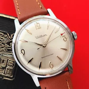 Waltham Mechanical Vintage Watch ST1686 Box Leather Band Rare Mens For Repair - Picture 1 of 8