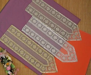 FCL Indian Suit Patch Gold Neckline Suit Neck Collar Appliqué Patch Sew on - Picture 1 of 11
