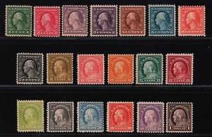 1917-1919 US SC 498-518 (Omit 500 + 505) Set of 19 MLH F/VF to XF, Bright Color - Picture 1 of 3