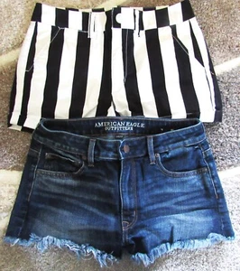 LOT TWO PAIR SIZE 6 AMERICAN EAGLE SHORTS NO FLAWS - Picture 1 of 8