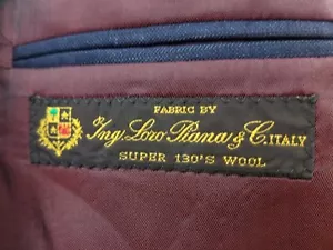 Traje de lana Ferrucci 100 % Loro Piana para hombre azul marino a rayas 44R 37x29 $1,195 Canadá - Imagen 1 de 12