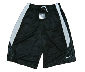 Brand New NIKE Boys Youth Long Basketball Shorts Black White Small S FREE SHIP! - Picture 1 of 2