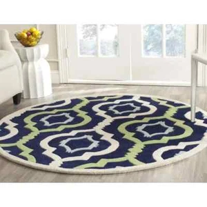 Contemporary Indoor Hand Tufted Round Set Area Rug Carpet Living Room Bedroom - Picture 1 of 3
