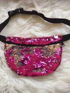 Fuchsia/Silver Sequine Belt Bag Girls Teens Kidpik - Picture 1 of 4