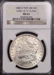 1888-O VAM 1A E Clash $1 NGC MS63 Morgan Silver Dollar - Picture 1 of 4