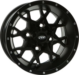 HURRICANE WHEEL 12X7 4/110 2+5 BLACK ITP 1228628536B - Picture 1 of 2