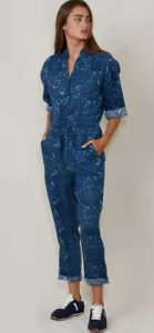 Apiece Apart Hera Flightsuit 100% Linen Floral Drawstring Size 4 New York Style - Picture 1 of 10