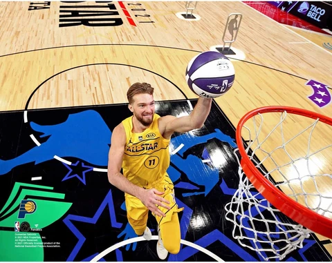 Domantas Sabonis Indiana Pacers Unsigned 2021 Skill Challenge Layup Photo Cover