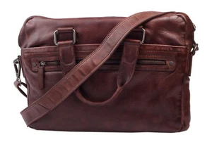 Borsa a tracolla Greenburry marrone borsa in pelle zaino borsa con manici 40 x 29 x 8 cm - Foto 1 di 7