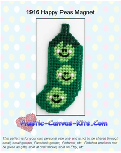 Kit o patrón de lona de plástico imán Happy Peas - Imagen 1 de 1