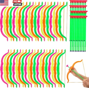 40 Pack Kids Bow and Arrow Set Plastic Archery Shooter Toy Mini Play Bow and Arr - Picture 1 of 7