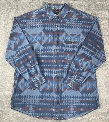 Camisa vintage Jansport para hombre XL cambray azteca Y2K años 90 manga larga abotonada Foto 1 de 4