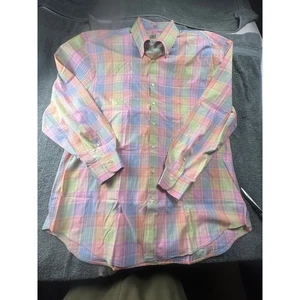 Peter Millar Plaid Button Down Shirt Extra Large Cotton Long Sleeve Casual - Picture 1 of 9