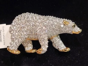 Swarovski Pavé Crystal Polar Bear Pin Brooch. New In BOX - Picture 1 of 6