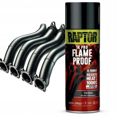 Raptor Thermolack Lackspray Auspufflack Schwarz Feuerfester Lack 1000°C 338ml - Bild 1 von 2