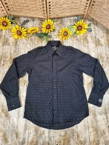 Camisa Lambretta Negra Manga Larga Talla Mediana 40"/42" Floral Ver Patrón - Imagen 1 de 15