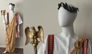 Römische Triumph Regalien Triumph Kaiser General Eroberer Kleidung Adler Zepter - Bild 1 von 12