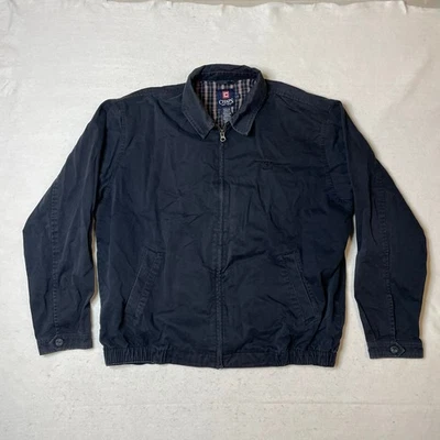 CHAPS Mens Jacket L Lightweight Cotton Blend Coat Plaid Lined Full Zip - Image 1 of 4