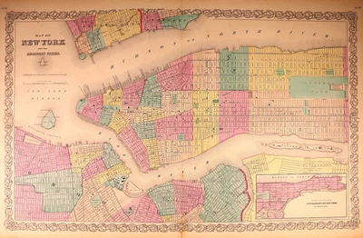 Dated 1857 Map of the City of New York & Brooklyn by J.H. Colton (18x28)-#39 - Image 1 of 2