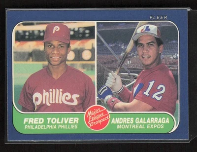 1986 Fleer #647 Fred Toliver / Andres Galarraga Rookie Near Mint or Better - Image 1 of 2