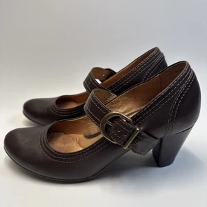 Nurture Damen braun Leder gepolstert bequem Absatz Mary Jane Pump, Größe 9M - Bild 1 von 9