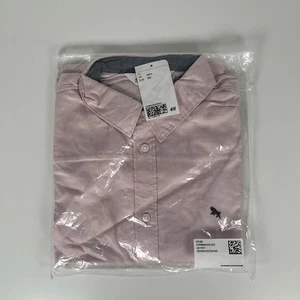 H&M Cotton Shirt Light Pink Button Up UK 14Y+ Brand New With Tags In Sealed Bag - Picture 1 of 4